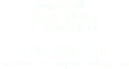 surprise alley
29, rue Meslay
F - 75003 Paris +33 6 76 71 93 82
ormieres at surprisealley.com
